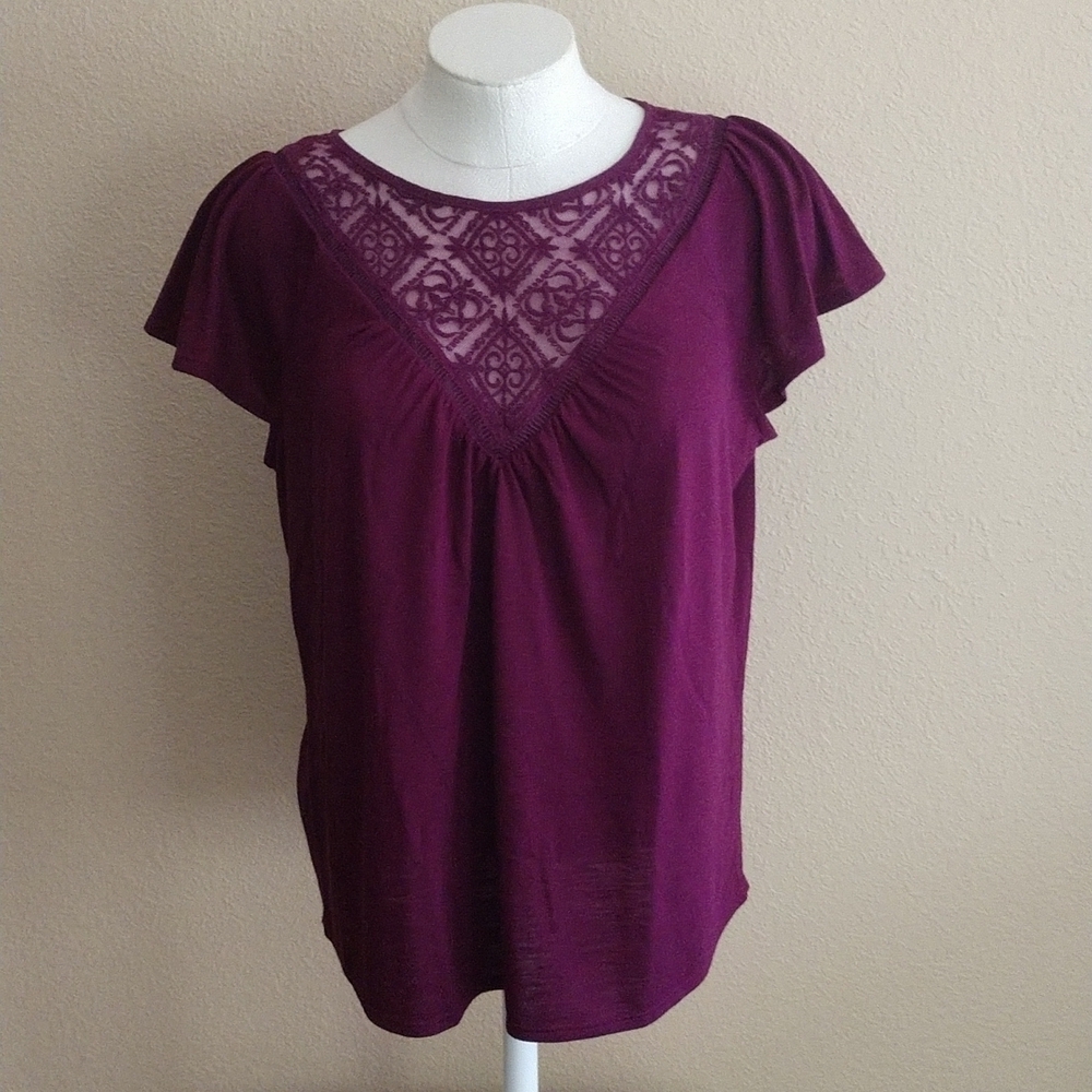 White House Black Market Cap Sleeve Top Size M